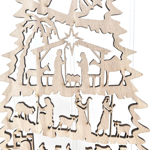 Christmas Nativity Wooden Tree