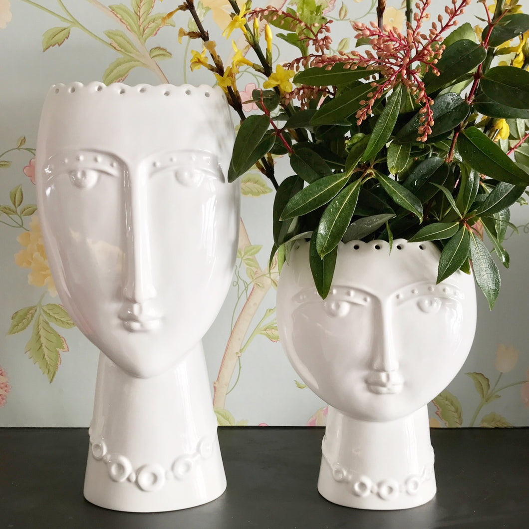 White Modern Face Vase