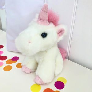 Fluffy Unicorn in Personalised Bag