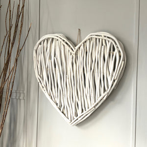 Large White Willow Heart