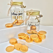Glass Money Box With Golden Chocolate Coins