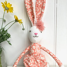 Personalised Linen Hare in Orange Dress