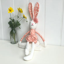 Personalised Linen Hare in Orange Dress