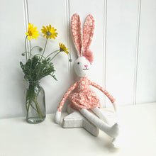 Personalised Linen Hare in Orange Dress