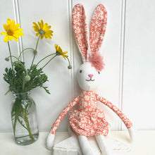 Personalised Linen Hare in Orange Dress