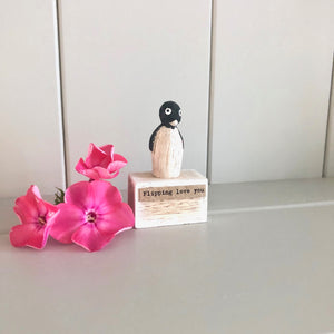 Handmade Wooden Penguin Keepsake