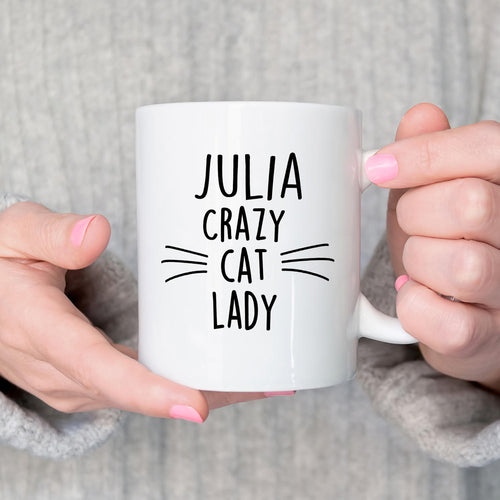 Personalised Crazy Cat Lady Mug