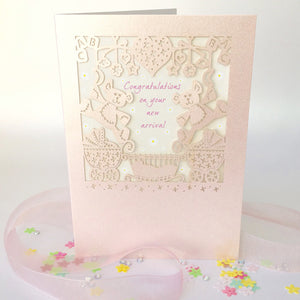 Delicate Cut Baby Pink Card (3561)