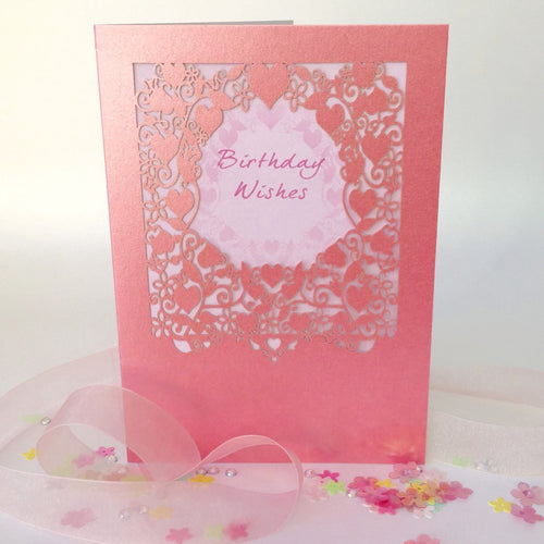 Delicate Cut Card Birthday Wishes (3579)