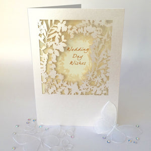 Delicate Cut Card Wedding Day Wishes