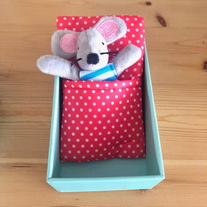 Personalised Baby Mouse In Matchbox Bed