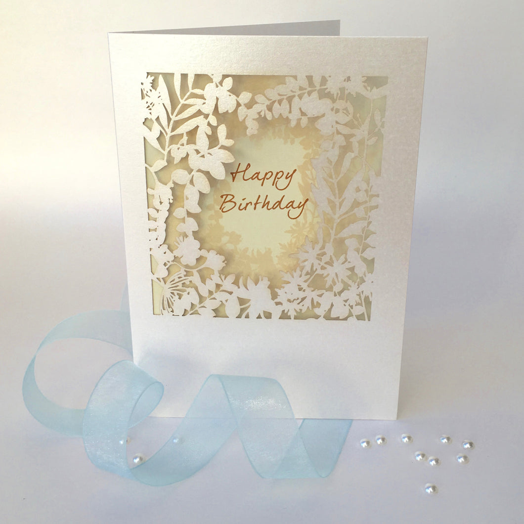 Delicate Cut Card Happy Birthday