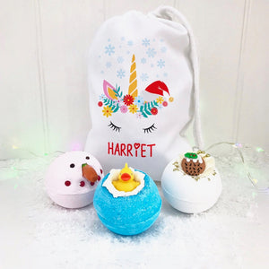 Christmas Unicorn Bath Bomb Gift Set