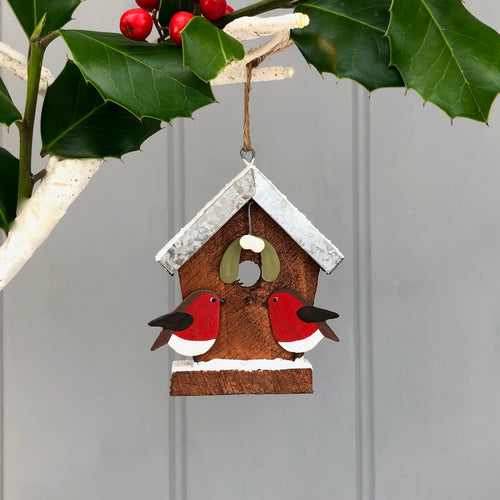 Christmas Hanging Birdhouse Decoration