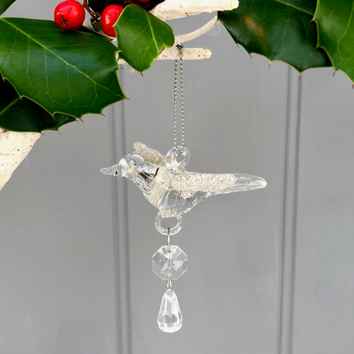 Hanging Glass Bird With Droplet