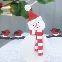 Handmade Snowman And Robin Decoration