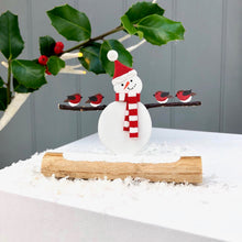 Handmade Snowman And Robin Decoration