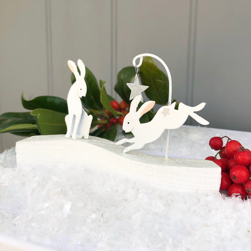 Christmas Jumping Hare Decoration
