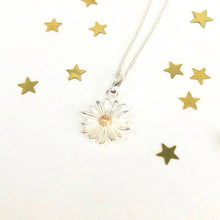Sterling Silver And Rose Gold Daisy Necklace
