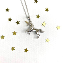 Sterling Silver And Rose Unicorn Necklace