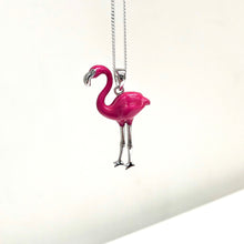 Sterling Silver Pink Flamingo With Enamel Detail