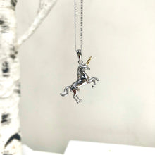 Sterling Silver And Rose Unicorn Necklace