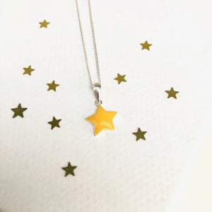 Sterling Silver And Enamel Star Necklace