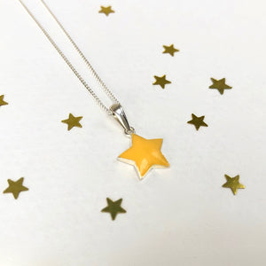 Sterling Silver And Enamel Star Necklace