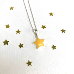 Sterling Silver And Enamel Star Necklace