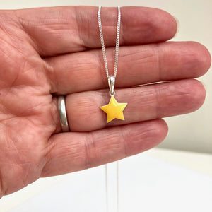 Sterling Silver And Enamel Star Necklace