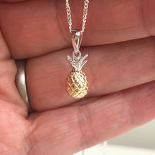 Sterling Silver And Rose Gold Pineapple Necklace