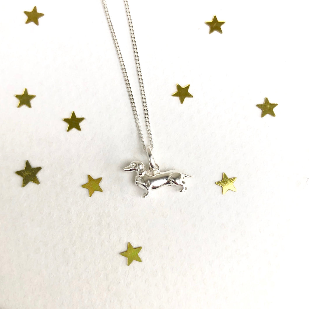 Sterling Silver Dachshund Necklace