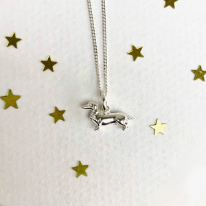 Sterling Silver Dachshund Necklace