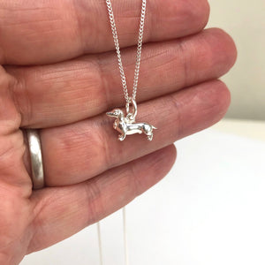 Sterling Silver Dachshund Necklace