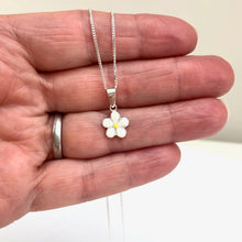 Sterling Silver White Enamel Daisy Necklace