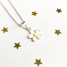 Sterling Silver White Enamel Daisy Necklace
