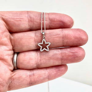 Sterling Silver Crystal Star Necklace