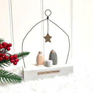 Handmade Wooden Nativity Scene