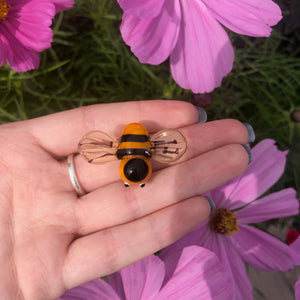 Hand Blown Glass Flying Bee