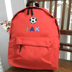 Football Motif Personalised Backpack