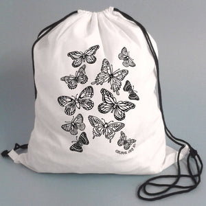 Colour Me In Butterflies Drawstring Bag