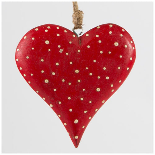 Red Wooden Heart Decoration