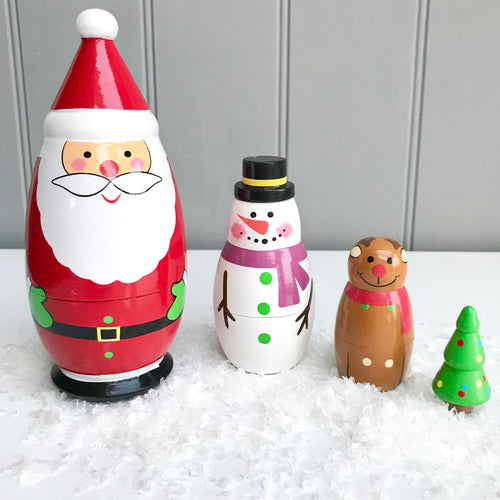 Christmas Santa Russian Dolls Set