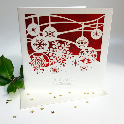 Christmas Card red Thinking of You (3659)