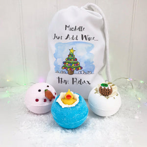 Just Add Wine Personalised Bath Bomb Bag