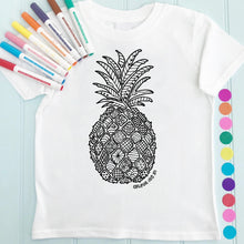 Pineapple T-Shirt Personalised To Colour in
