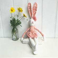 Personalised Linen Hare in Orange Dress