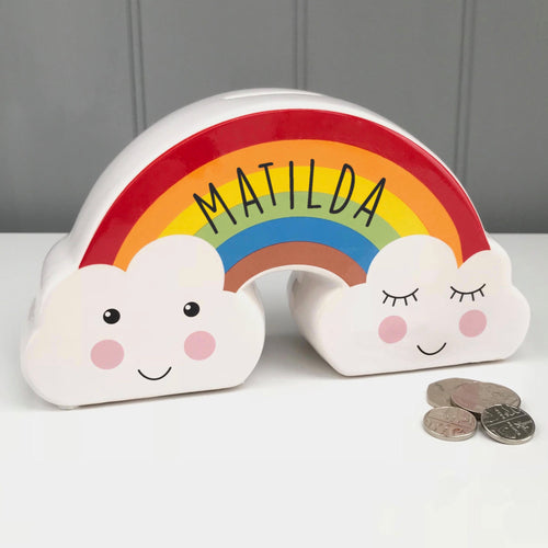 Personalised Money Box Rainbow