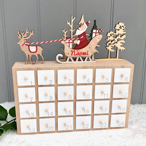 Santa Sleigh Wooden Advent