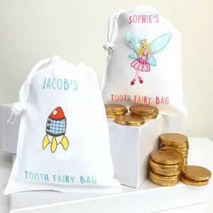 Tooth Fairy Bags With Any Name including Chocolate Coins
